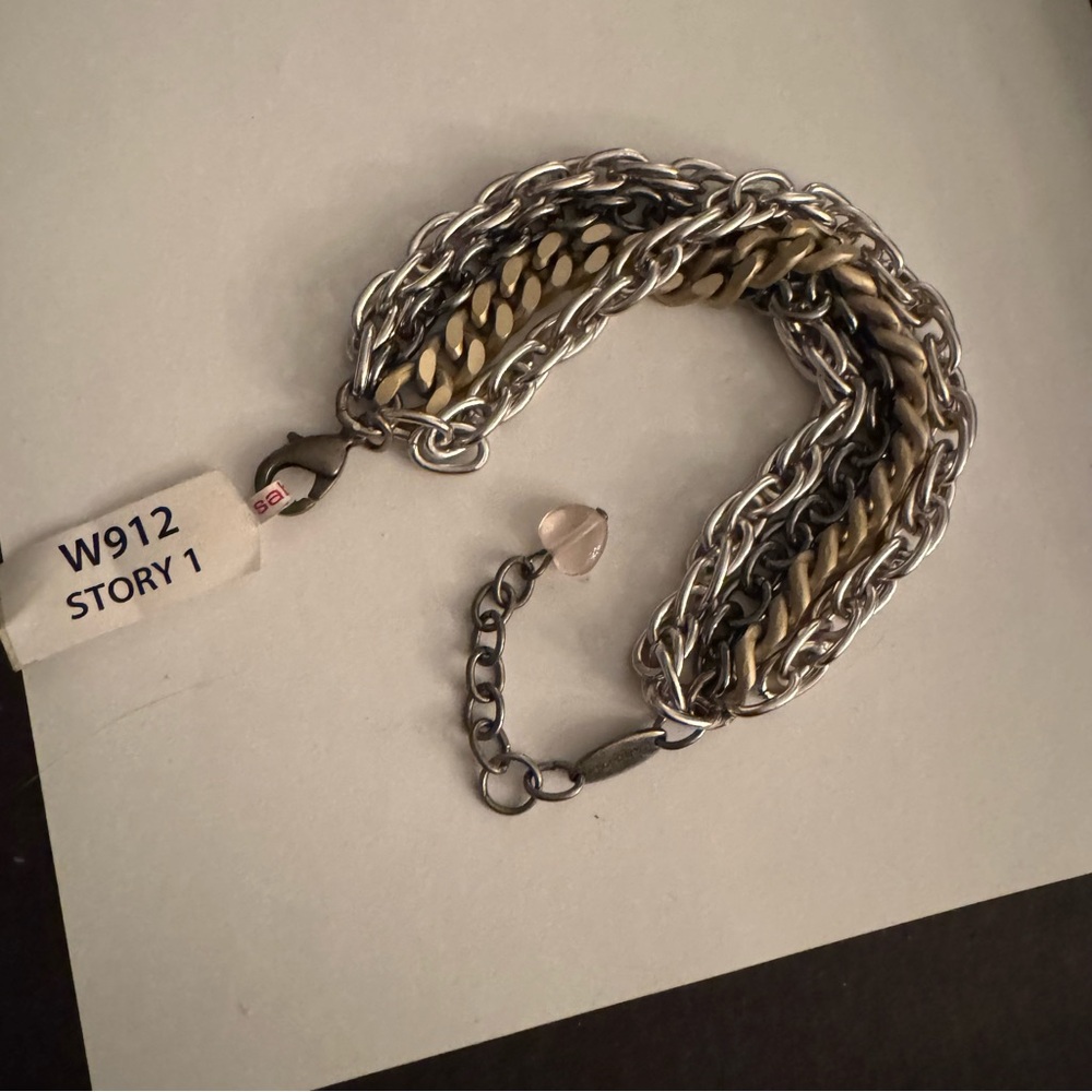 Sabika Silver and Gold Chain Bracelet